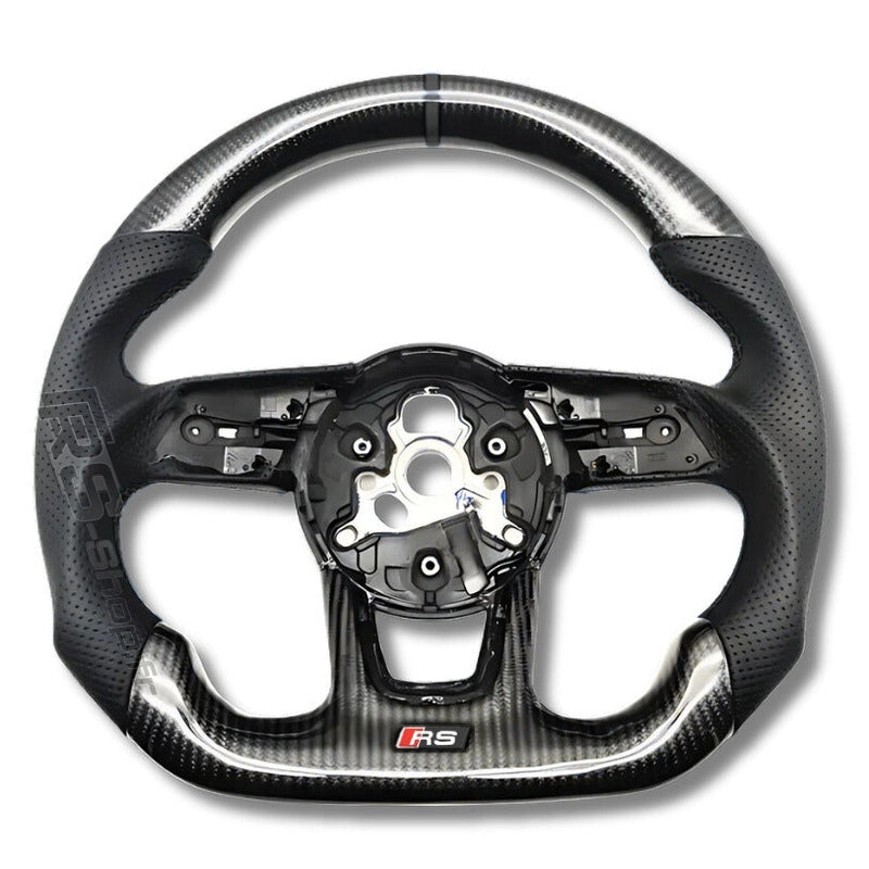 Volant Audi B9 Carbone Cuir Alcantara - en situation - Becquet Voiture