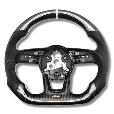 Volant Audi B9 Carbone Cuir Alcantara - packshot studio - Becquet Voiture