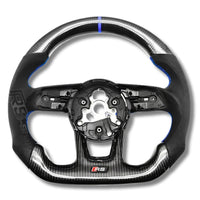 Volant Audi B9 Carbone Cuir Alcantara - vue de face 2 - Becquet Voiture