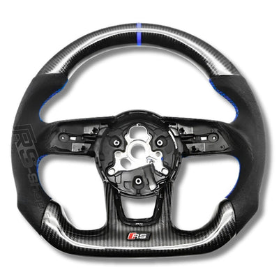 Volant Audi B9 Carbone Cuir Alcantara - vue de face 2 - Becquet Voiture