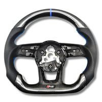 Volant Audi B9 Carbone Cuir Alcantara - vue de profil 2 - Becquet Voiture
