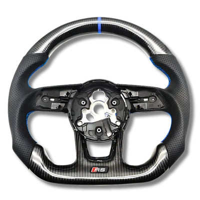 Volant Audi B9 Carbone Cuir Alcantara - vue de profil 2 - Becquet Voiture