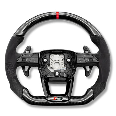 Volant Audi Carbone B9.5 Méplat Cuir Alcantara - en situation - Becquet Voiture