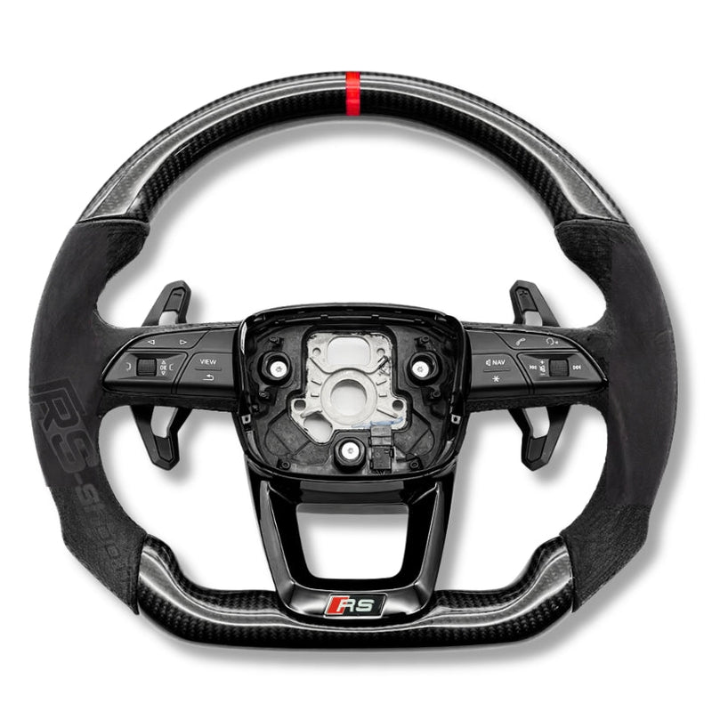 Volant Audi Carbone B9.5 Méplat Cuir Alcantara - en situation - Becquet Voiture