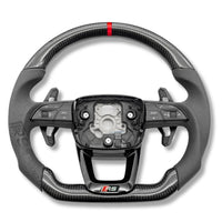Volant Audi Carbone B9.5 Méplat Cuir Alcantara - packshot studio - Becquet Voiture