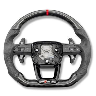 Volant Audi Carbone B9.5 Méplat Cuir Alcantara - packshot studio - Becquet Voiture