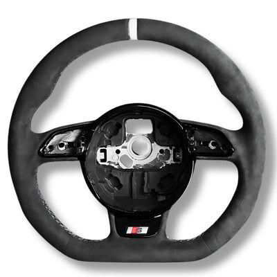 Volant Audi Méplat B8 Cuir Alcantara Avant 2017 - en situation 2 - Becquet Voiture