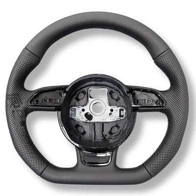 Volant Audi Méplat B8 Cuir Alcantara Avant 2017 - installé sur véhicule 2 - Becquet Voiture