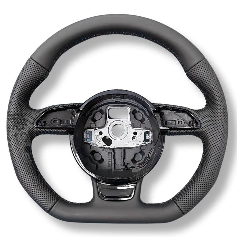 Volant Audi Méplat B8 Cuir Alcantara Avant 2017 - installé sur véhicule 2 - Becquet Voiture