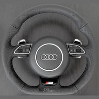 Volant Audi Méplat B8 Cuir Alcantara Avant 2017 - installé sur véhicule - Becquet Voiture