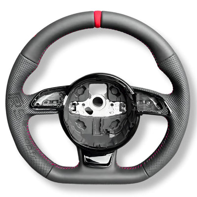 Volant Audi Méplat B8 Cuir Alcantara Avant 2017 - packshot studio 2 - Becquet Voiture