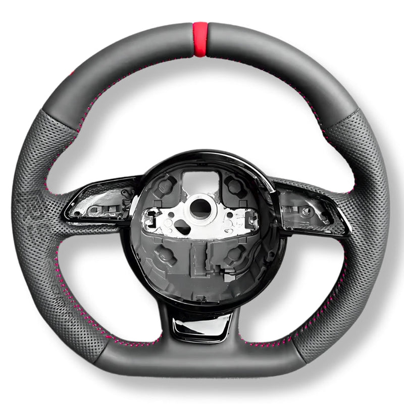Volant Audi Méplat B8 Cuir Alcantara Avant 2017 - packshot studio 2 - Becquet Voiture