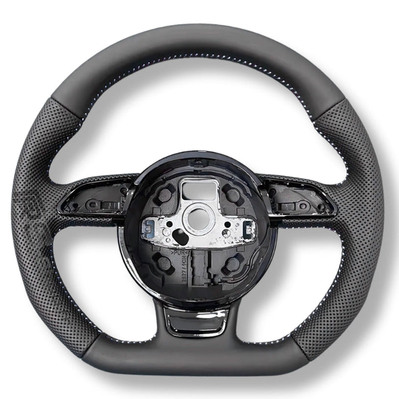 Volant Audi Méplat B8 Cuir Alcantara Avant 2017 - vue arrière 2 - Becquet Voiture
