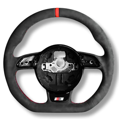 Volant Audi Méplat B8 Cuir Alcantara Avant 2017 - vue arrière 3 - Becquet Voiture