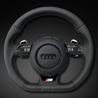 Volant Audi Méplat B8 Cuir Alcantara Avant 2017 - vue arrière - Becquet Voiture