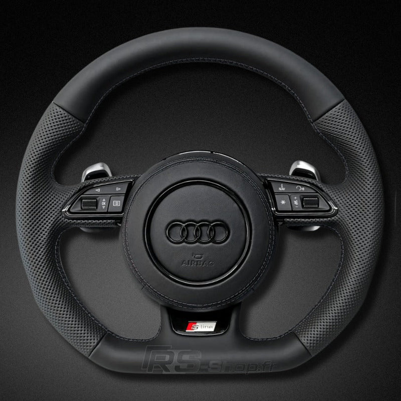 Volant Audi Méplat B8 Cuir Alcantara Avant 2017 - vue arrière - Becquet Voiture