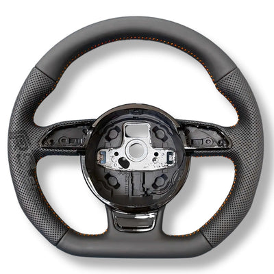 Volant Audi Méplat B8 Cuir Alcantara Avant 2017 - vue de dessus 2 - Becquet Voiture