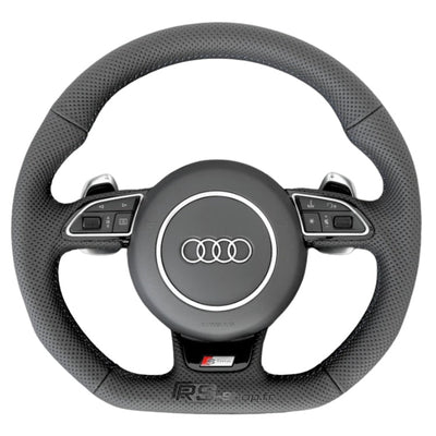 Volant Audi Méplat B8 Cuir Alcantara Avant 2017 - vue de dessus - Becquet Voiture