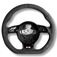 Volant Audi Méplat B8 Cuir Alcantara Avant 2017 - vue de face 3 - Becquet Voiture
