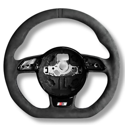 Volant Audi Méplat B8 Cuir Alcantara Avant 2017 - vue de face 3 - Becquet Voiture