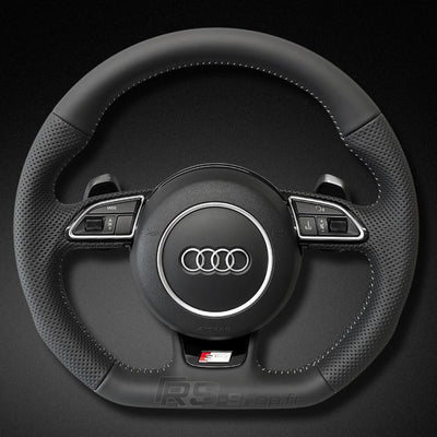 Volant Audi Méplat B8 Cuir Alcantara Avant 2017 - vue de face - Becquet Voiture