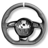 Volant Audi Méplat B8 Cuir Alcantara Avant 2017 - vue de profil 2 - Becquet Voiture
