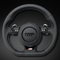Volant Audi Méplat B8 Cuir Alcantara Avant 2017 - vue de profil - Becquet Voiture