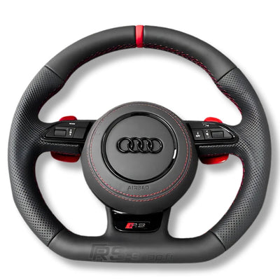 Volant Audi Méplat B8 Cuir Alcantara Avant 2017 - vue rapprochée - Becquet Voiture