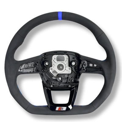Volant Audi Méplat B9.5 Cuir Alcantara - installé sur véhicule - Becquet Voiture