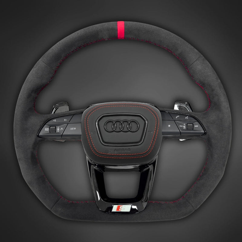 Volant Audi Méplat B9.5 Cuir Alcantara - vue de face - Becquet Voiture