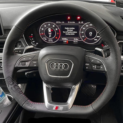 Volant Audi Méplat B9.5 Cuir Alcantara - vue de profil - Becquet Voiture