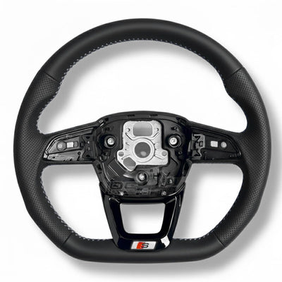 Volant Audi Méplat B9.5 Cuir Alcantara - vue rapprochée - Becquet Voiture