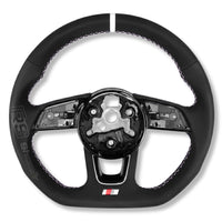 Volant Audi Méplat B9 Cuir Nappa Alcantara - en situation 2 - Becquet Voiture