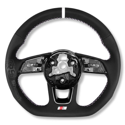 Volant Audi Méplat B9 Cuir Nappa Alcantara - en situation 2 - Becquet Voiture