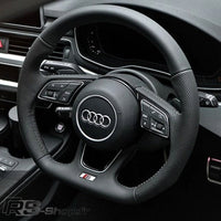 Volant Audi Méplat B9 Cuir Nappa Alcantara - installé sur véhicule - Becquet Voiture