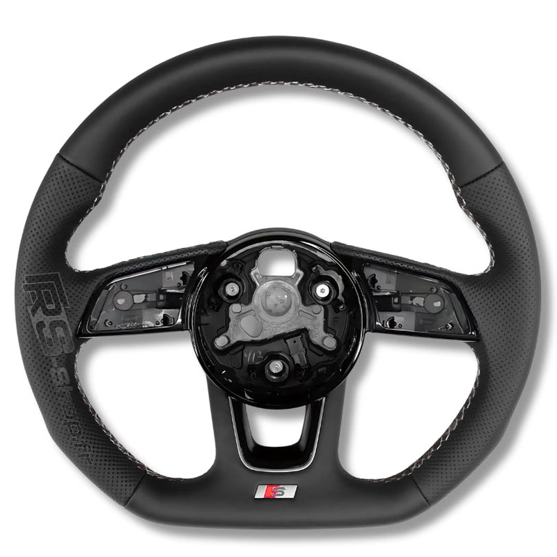 Volant Audi Méplat B9 Cuir Nappa Alcantara - packshot studio 2 - Becquet Voiture