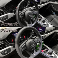 Volant Audi Méplat B9 Cuir Nappa Alcantara - packshot studio - Becquet Voiture