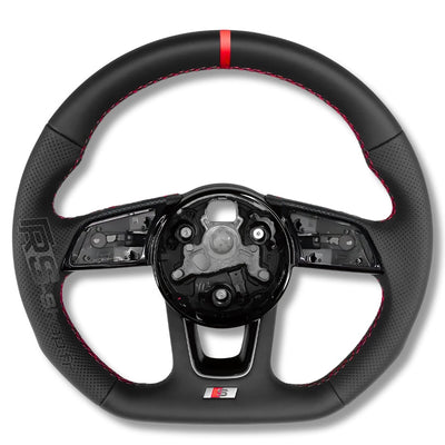 Volant Audi Méplat B9 Cuir Nappa Alcantara - vue arrière 2 - Becquet Voiture
