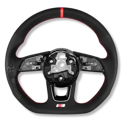Volant Audi Méplat B9 Cuir Nappa Alcantara - vue arrière 3 - Becquet Voiture