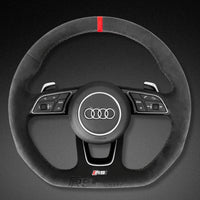 Volant Audi Méplat B9 Cuir Nappa Alcantara - vue arrière - Becquet Voiture