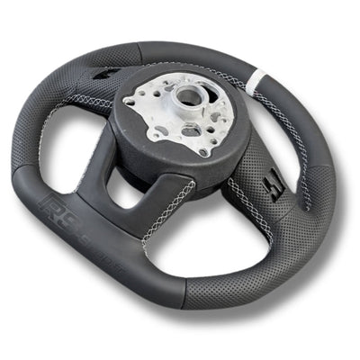 Volant Audi Méplat B9 Cuir Nappa Alcantara - vue de dessus - Becquet Voiture