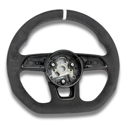 Volant Audi Méplat B9 Cuir Nappa Alcantara - vue de face 2 - Becquet Voiture