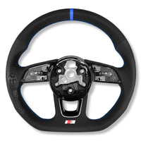 Volant Audi Méplat B9 Cuir Nappa Alcantara - vue de face 3 - Becquet Voiture