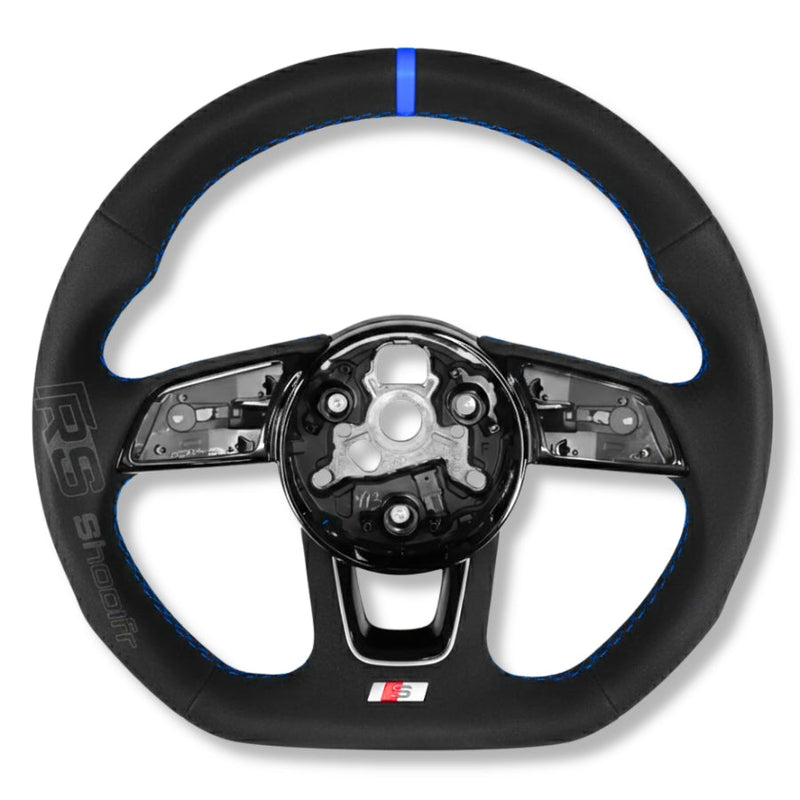Volant Audi Méplat B9 Cuir Nappa Alcantara - vue de face 3 - Becquet Voiture