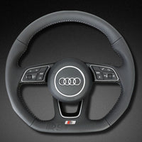 Volant Audi Méplat B9 Cuir Nappa Alcantara - vue de face - Becquet Voiture