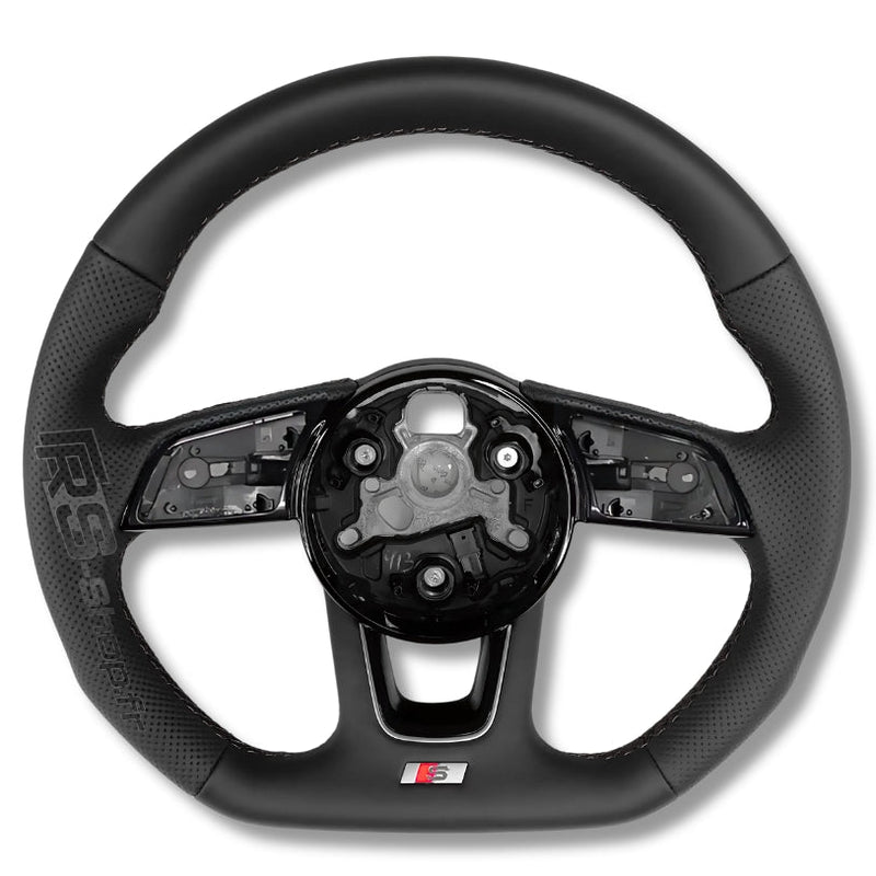 Volant Audi Méplat B9 Cuir Nappa Alcantara - vue rapprochée 2 - Becquet Voiture