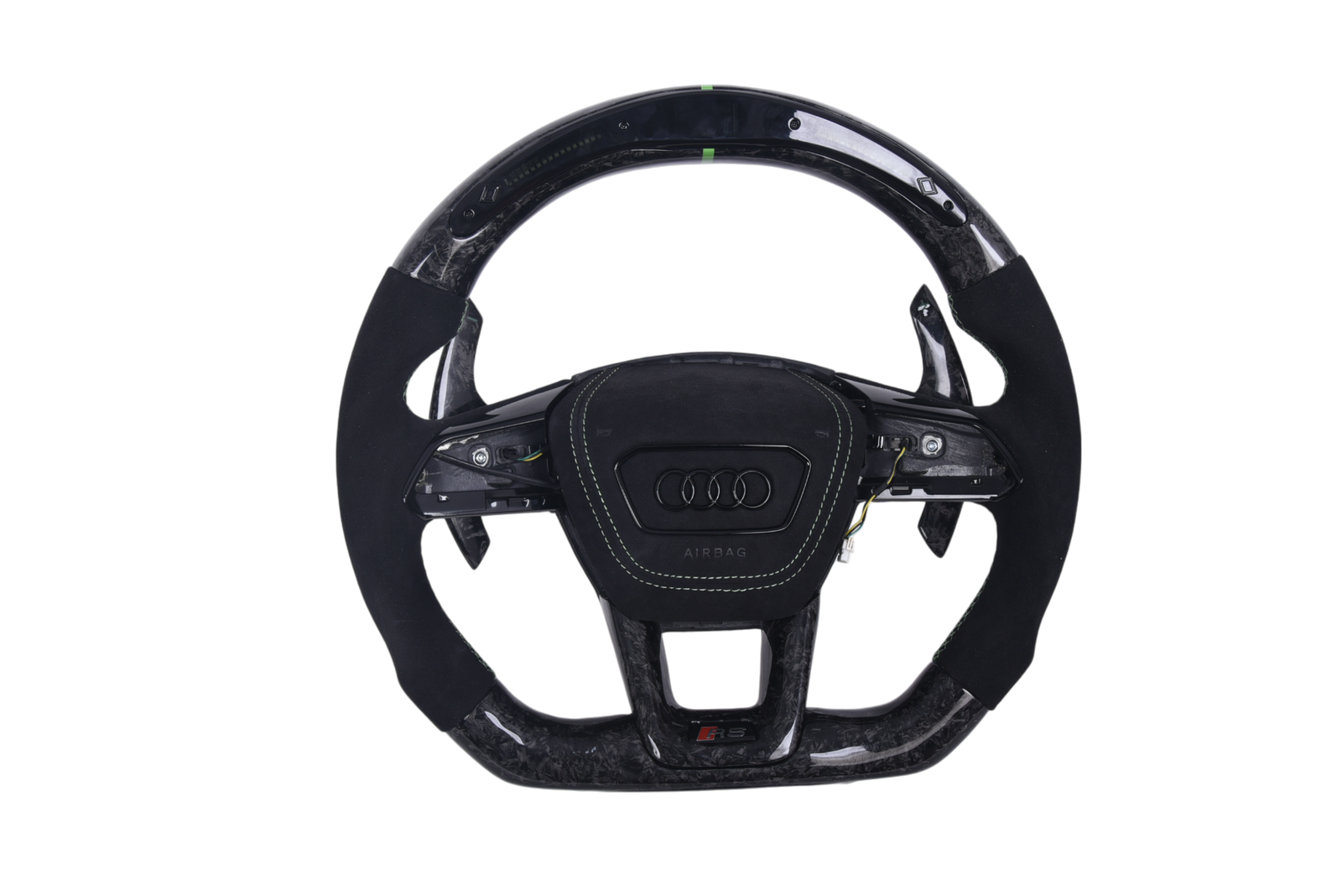 Volant Audi Q3 Q8 RS4 RS5 RS6 2016-2024 Carbone Alcantara - vue de face - Becquet Voiture