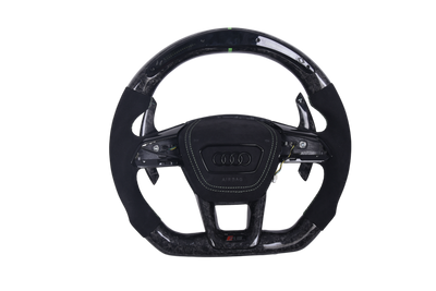 Volant Audi Q3 Q8 RS4 RS5 RS6 2016-2024 Carbone Alcantara - vue de face - Becquet Voiture