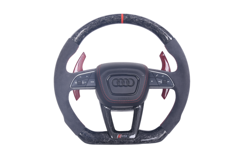Volant Audi Q3 Q8 RS4 RS5 RS6 2016-2024 Carbone - vue de face - Becquet Voiture