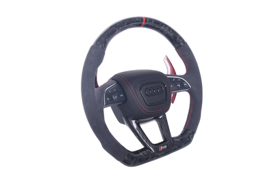 Volant Audi Q3 Q8 RS4 RS5 RS6 2016-2024 Carbone - vue de profil - Becquet Voiture
